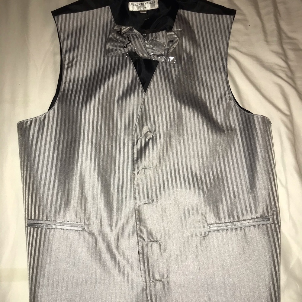 Silver formal vest by Vesuvio Napoli